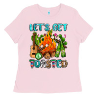 Bubblegum Pink let's get toasted with camp fire Ladies Tee - AdoDesignShop