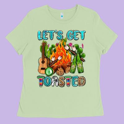 Let's Get Toasted With Camp Fire Ladies Tee Designed By Adodesignshop