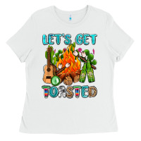 White let's get toasted with camp fire Ladies Tee - AdoDesignShop