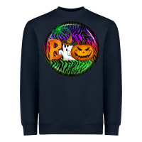 Navy halloween round earrings 3 Heavyweight Sweatshirt - BundleAndBundleShop