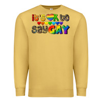 Antique Gold It's okay to say Gay pride Premium Sweatshirt - CowGirlArtShop