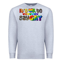 Heather Grey It's okay to say Gay pride Premium Sweatshirt - CowGirlArtShop