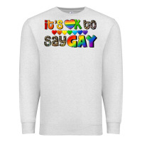 Oatmeal Heather It's okay to say Gay pride Premium Sweatshirt - CowGirlArtShop