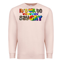 Pale Pink It's okay to say Gay pride Premium Sweatshirt - CowGirlArtShop