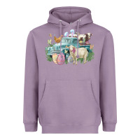 Lavender Easter truck farm animals Easter Day Heavyweight Hoodie - HowdyJamesFarm