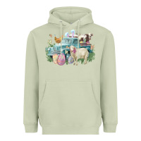 Matcha Easter truck farm animals Easter Day Heavyweight Hoodie - HowdyJamesFarm