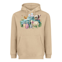 Mushroom Easter truck farm animals Easter Day Heavyweight Hoodie - HowdyJamesFarm