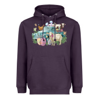 Plum Easter truck farm animals Easter Day Heavyweight Hoodie - HowdyJamesFarm