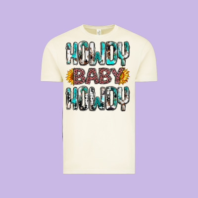 Western Howdy Baby Howdy Vintage Tee Designed By Nancycooperartshop
