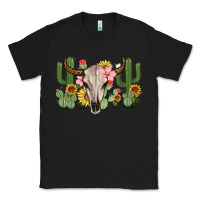 Black bull skull with cactus Classic Tee - MaliasSmallBusiness