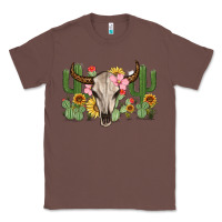 Chestnut bull skull with cactus Classic Tee - MaliasSmallBusiness