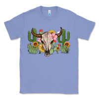 Colony Blue bull skull with cactus Classic Tee - MaliasSmallBusiness