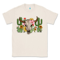 Natural bull skull with cactus Classic Tee - MaliasSmallBusiness