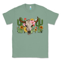 Sage bull skull with cactus Classic Tee - MaliasSmallBusiness