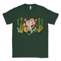 Sports Green bull skull with cactus Classic Tee - MaliasSmallBusiness