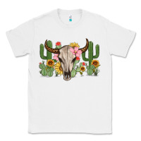 White bull skull with cactus Classic Tee - MaliasSmallBusiness