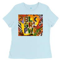 Baby Blue black girl power tumbler Ladies Tee - BundleAndBundleShop