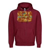 Burgundy Aztec Background Pattern Western Zipper Hoodie - texasbilliewilder