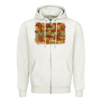 Oatmeal Heather Aztec Background Pattern Western Zipper Hoodie - texasbilliewilder