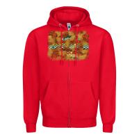 Red Aztec Background Pattern Western Zipper Hoodie - texasbilliewilder