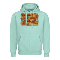 Seafoam Aztec Background Pattern Western Zipper Hoodie - texasbilliewilder