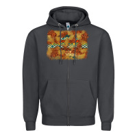 Smoke Aztec Background Pattern Western Zipper Hoodie - texasbilliewilder