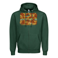 Sports Green Aztec Background Pattern Western Zipper Hoodie - texasbilliewilder