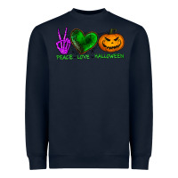 Navy peace love halloween Heavyweight Sweatshirt - BundleAndBundleShop