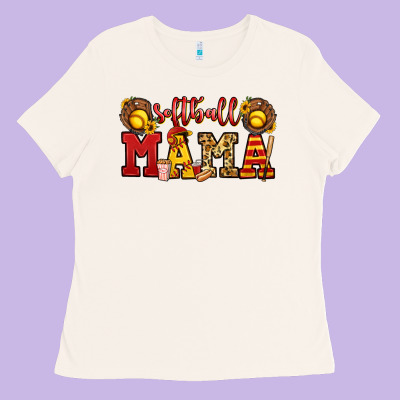 Softball Mama Ladies Tee Designed By Jasminsmagicworld