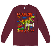 Burgundy roaring into 3rd grade Long Sleeve Tee - BundleAndBundleShop