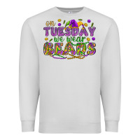 Dove Grey On Tuesday we wear beads Premium Sweatshirt - HowdyJamesFarm