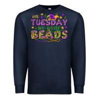 Navy On Tuesday we wear beads Premium Sweatshirt - HowdyJamesFarm