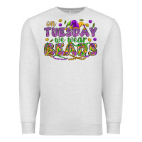 Oatmeal Heather On Tuesday we wear beads Premium Sweatshirt - HowdyJamesFarm