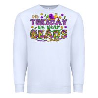 White On Tuesday we wear beads Premium Sweatshirt - HowdyJamesFarm