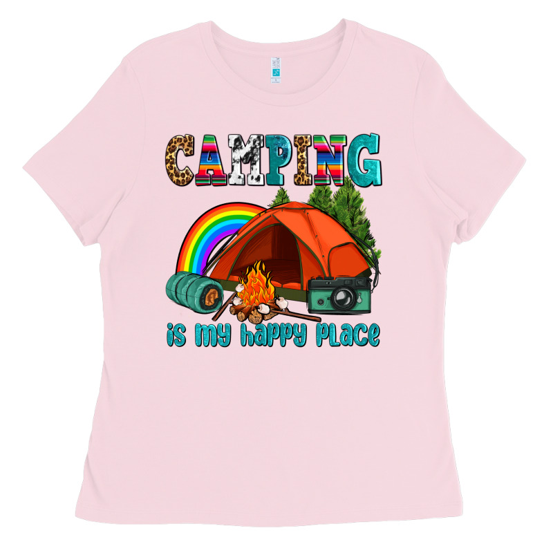 Camping Is My Happy  Place Ladies Tee by AdoDesignShop | Teevron