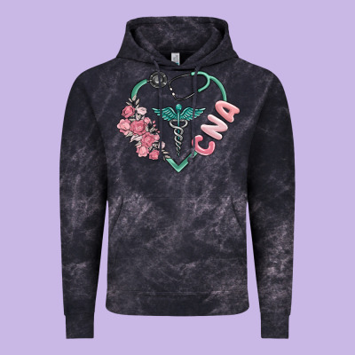 Cna Heart Vintage Hoodie Designed By Maliassmallbusiness