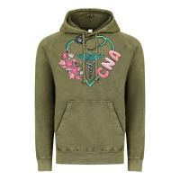 Vintage Olive cna heart Vintage Hoodie - MaliasSmallBusiness