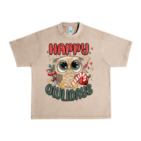 French Oak happy owlidays Urban Heavy Tee - MaliasSmallBusiness