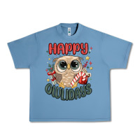 Pebble Blue happy owlidays Urban Heavy Tee - MaliasSmallBusiness
