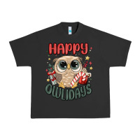 Pigment Black happy owlidays Urban Heavy Tee - MaliasSmallBusiness