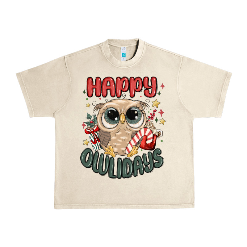 Happy Owlidays Urban Heavy Tee by MaliasSmallBusiness | Teevron