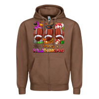 Chestnut happy hallothanksmas football Zipper Hoodie - texasbilliewilder