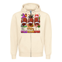Sandshell happy hallothanksmas football Zipper Hoodie - texasbilliewilder