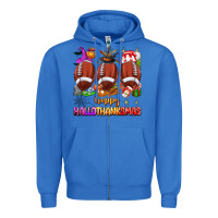 True Royal happy hallothanksmas football Zipper Hoodie - texasbilliewilder