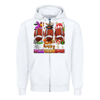 White happy hallothanksmas football Zipper Hoodie - texasbilliewilder