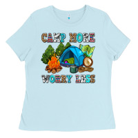 Baby Blue camp more worry less Ladies Tee - AdoDesignShop