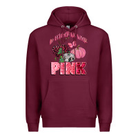 Burgundy in october we wear pink Premium Hoodie - CowGirlArtShop