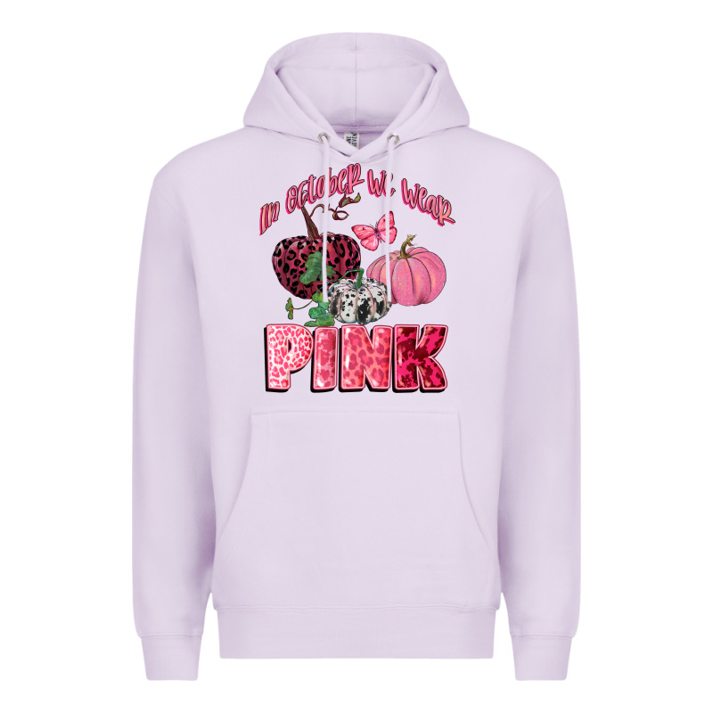 In October We Wear Pink Premium Hoodie by CowGirlArtShop | Teevron