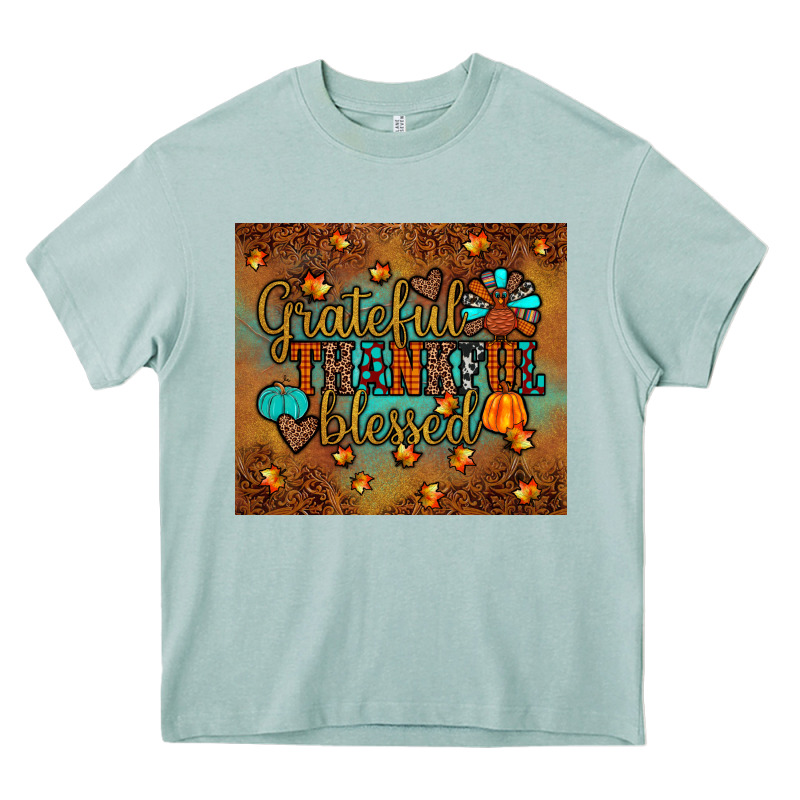 Grateful Thankful Blessed Turkey Heavy Core Tee by JahusDesignShop | Teevron