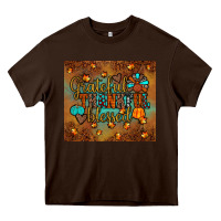 Chocolate Brown grateful thankful blessed turkey Heavy Core Tee - JahusDesignShop